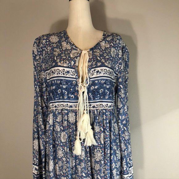 R. Vivomos Maxi Dress with blue Ditzy Floral Motif - Picture 4 of 8